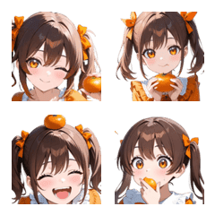 Cute Orange Girl Emojis