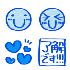 Emojis drawn with a marker blue 1