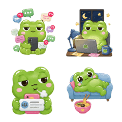 Cute soft Gen Z green frog meme v.2