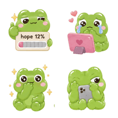 Gen Z green frog meme emoji v.3