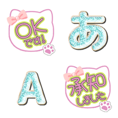 CAT ribbon alphabet cute em...