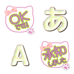CAT ribbon alphabet cute emoji ok ng 09
