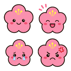 Puffy plum blossom emoji