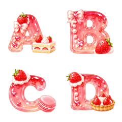 Glossy Strawberry Alphabet