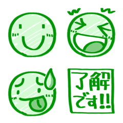 Emojis drawn with a marker green1