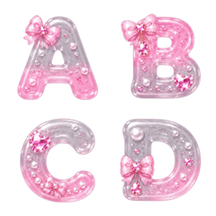 Glossy Gray Pink Alphabet