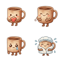 かわいいコーヒーカップの絵文字ステッカー