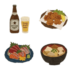 ほっこりかわいい ちぎり絵 居酒屋