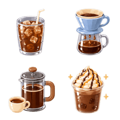 Cute soft coffee and caf emoji