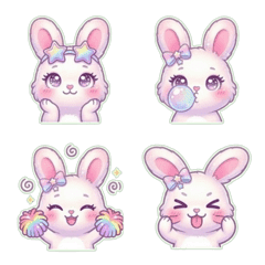 Dreamy Bunny Sparkle Emojis