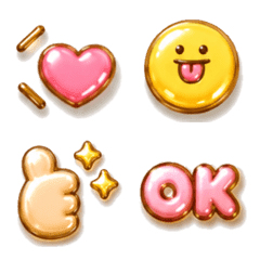 Colorful, shiny emojis