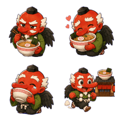 Tengu eating ramen2