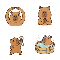 ゆるかわ◎カピパラのリアクション絵文字