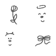 ちっこいえもじ_モノクロver.