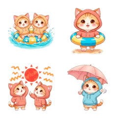 毎年使える パーカーねこ 夏 日常
