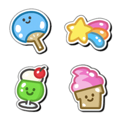 ▶うごく夏シール風♡涼しげあいさつ絵文字