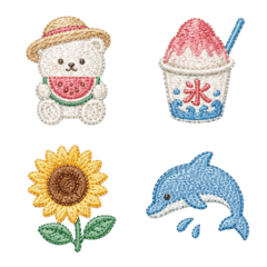 Everyday Summer Embroidery Emojis