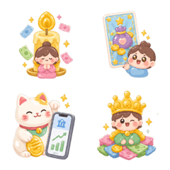 Cute soft money manifestation emoji