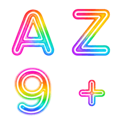 Emoji alphabet number rainbow 4