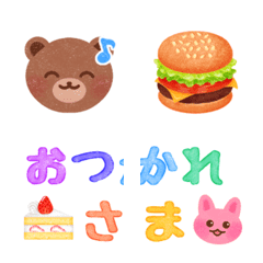 Crayon-style rabbit and bear! Revised