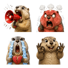Screaming Groundhog Emojis