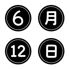 BLACK！數字0-31/日期/符號-打字機 動態貼