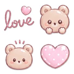 Simple fluffy bear emojis