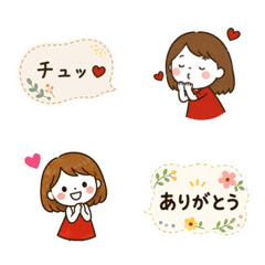 Red-dress Mugi: Connectable Stamps
