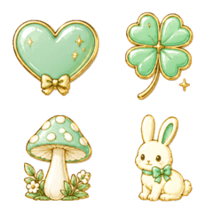 Mint Green and Gold Emojis