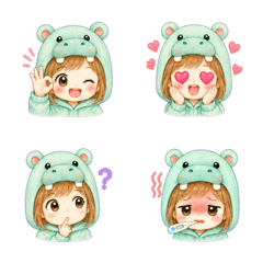 Hippo Hoodie Girl Emoji