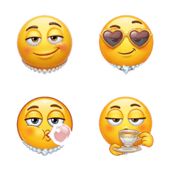 帶鑽石練的表情貼