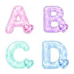 Pastel Jewel Heart Alphabet
