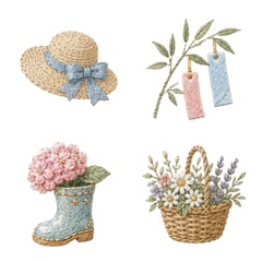 Embroidered Emoji vol.5 Summer&Rain
