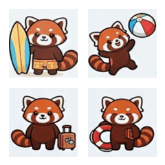 Yurukawa Summer Vacation Red Panda Emoji