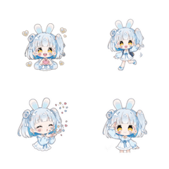 Riry cute emoji blue