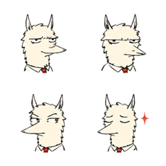 Sketch Pointy-Mouthed Alpaca Face 03