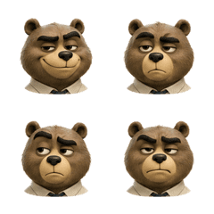 Semi-Real Eyebrow Bear Face 08