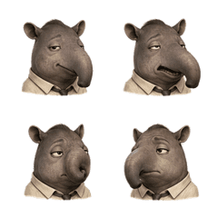 Semi-Real Big-Nosed Tapir Face 28