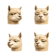 Semi-Real Pointy-Mouthed Alpaca Face 04