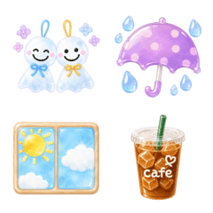 梅雨と夏はじめ♡ぷっくり水彩絵文字