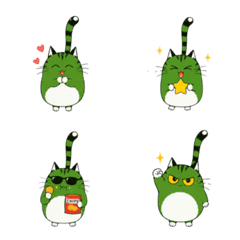 Green Meow Planet Cat