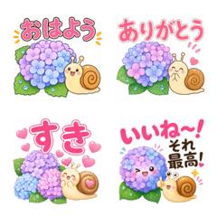 Everyday Snail and Hydrangea Emojis