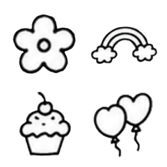 The simple emoji black and white