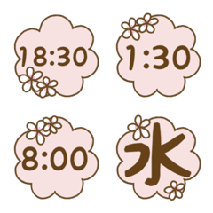 Cute Plumeria Emoji (Time/Midnight)