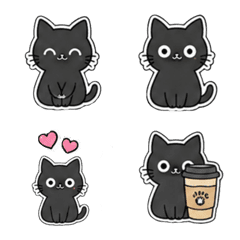 Loof Cute Black Cat Emoji