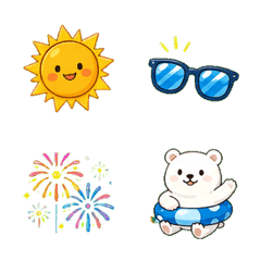 晴天海邊夏日表情符號