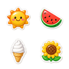 Emoji Stiker Musim Panas yang Imut