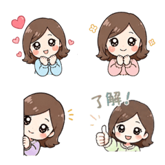 Yurukawa Girl Feelings Emojis
