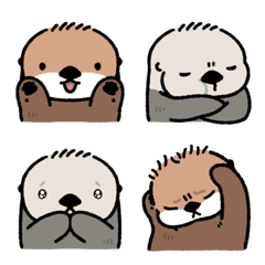 Expressive sea otter emojis