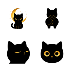 おしゃれ黒猫の毎日デコ絵文字40